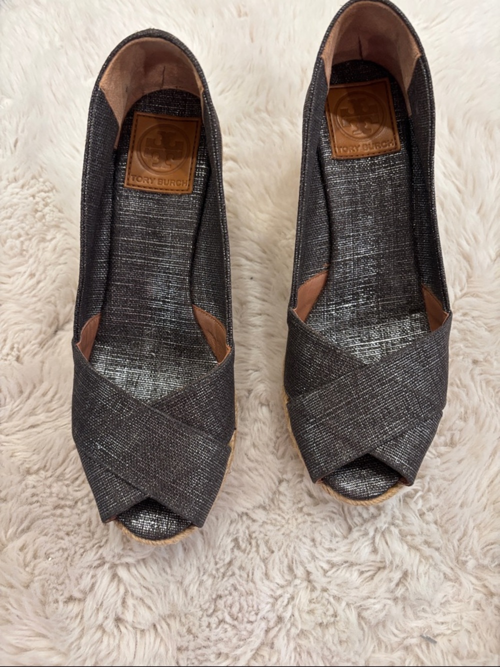 Tory Burch Wedge Women's 9 Espadrille Open Toe Wedges